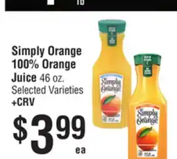 Smart & Final Simply Orange 100% Orange Juice offer