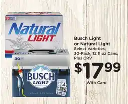 Ralphs Busch Light or Natural Light offer