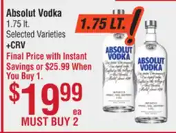 Smart & Final Absolut Vodka offer