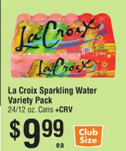 Smart & Final La Croix Sparkling Water Variety Pack offer