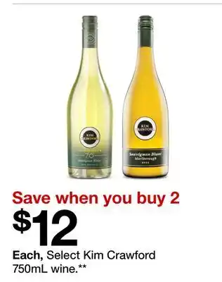 Target Select Kim Crawford 750mL wine offer