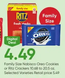 Stater Bros Family Size Nabisco Oreo Cookies or Ritz Crackers offer