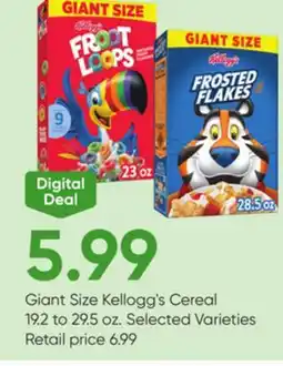 Stater Bros Giant Size Kellogg's Cereal offer