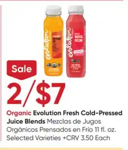 Stater Bros Evolution Fresh Cold-Pressed Juice Blends offer