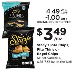 Ralphs Stacy's Pita Chips, Pita Thins or Bagel Chips offer