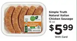 Ralphs Simple Truth Natural Italian Chicken Sausage offer