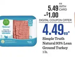 Mariano's Simple Truth Natural 93% Lean Ground Turkey offer