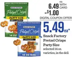 Mariano's Snack Factory Pretzel Crisps offer