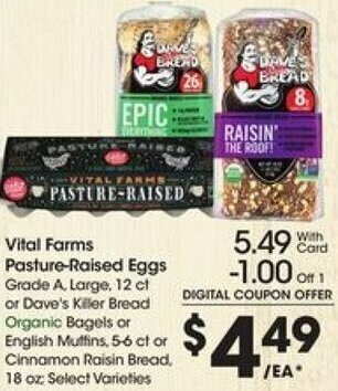Kroger Vital Farms Pasture-Raised Eggs offer