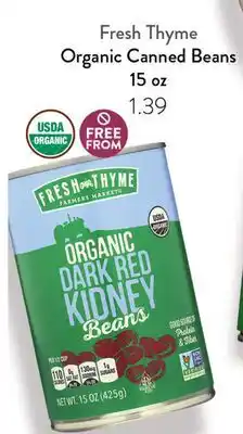 Fresh Thyme Fresh Thyme Organic Canned Beans offer