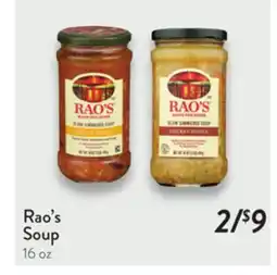 Fresh Thyme Rao's Soup offer