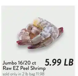 Fresh Thyme Jumbo 16/20 ct Raw EZ Peel Shrimp offer