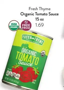 Fresh Thyme Fresh Thyme Organic Tomato Sauce offer
