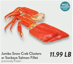 Fresh Thyme Jumbo Snow Crab Clusters or Sockeye Salmon Fillet offer