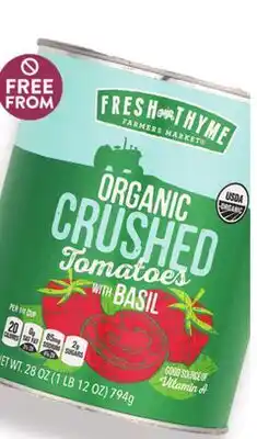Fresh Thyme Organic Canned Tomatoes offer
