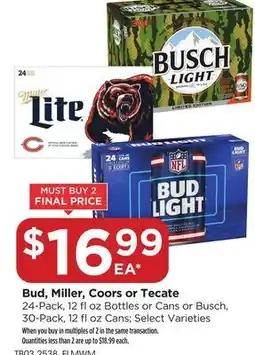 Food 4 Less Bud, Miller, Coors or Tecate offer