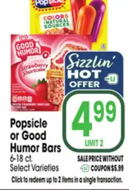 Jewel-Osco Popsicle or Good Humor Bars offer