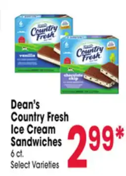 Jewel-Osco Dean's Country Fresh Ice Cream Sandwiches offer