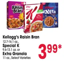 Jewel-Osco Kellogg's Raisin Bran 12.7-16.1 oz., Special K 9.6-13.1 oz. or Extra Granola 11 oz offer