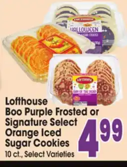 Jewel-Osco Lofthouse Boo Purple Frosted or Signature Select Orange Iced Sugar Cookies offer