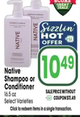 Jewel-Osco Native Shampoo or Conditioner offer