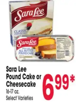 Jewel-Osco Sara Lee Pound Cake or Cheesecake offer