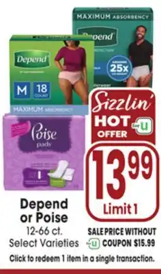 Jewel-Osco Depend or Poise offer