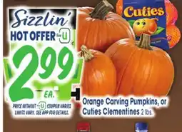 Jewel-Osco Orange Carving Pumpkins, or Cuties Clementines offer