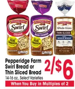 Jewel-Osco Pepperidge Farm Swirl Bread or Thin Sliced Bread offer