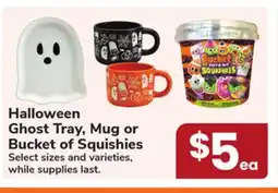Jewel-Osco Halloween Ghost Tray, Mug or Bucket of Squishies offer