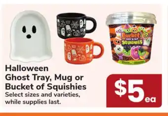 Jewel-Osco Halloween Ghost Tray, Mug or Bucket of Squishies offer