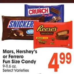 Jewel-Osco Mars, Hershey's or Ferrero Fun Size Candy offer