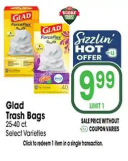 Jewel-Osco Glad Trash Bags offer