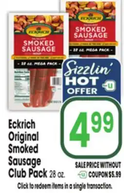 Jewel-Osco Eckrich Original Smoked Sausage Club Pack offer