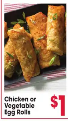 Jewel-Osco Chicken or Vegetable Egg Rolls offer