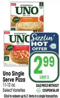 Jewel-Osco Uno Single Serve Pizza offer