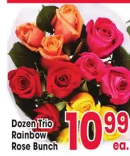 Jewel-Osco Dozen Trio Rainbow Rose Bunch offer