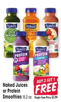 Jewel-Osco Naked Juices or Protein Smoothies offer