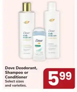 Jewel-Osco Dove Deodorant, Shampoo or Conditioner offer