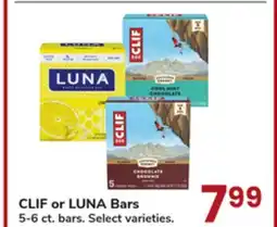 Jewel-Osco CLIF or LUNA Bars offer