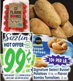 Jewel-Osco Signature Select Russet Potatoes 10 lb. or Flavor Bombs Tomatoes 12 oz offer