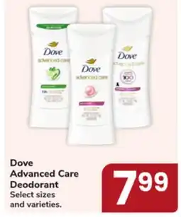 Jewel-Osco Dove Advanced Care Deodorant offer
