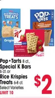 Jewel-Osco Pop•Tarts 8 ct., Special K Bars 6 ct. or Rice Krispies Treats 6-8 ct offer