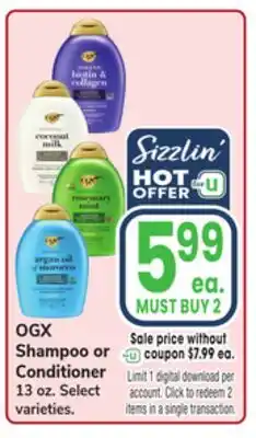 Jewel-Osco OGX Shampoo or Conditioner offer