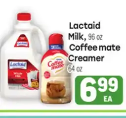 Tony’s Fresh Market Lactaid Milk 96oz Coffee mate Creamer 64oz offer