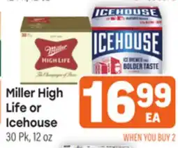 Tony’s Fresh Market Miller High Life or Icehouse offer