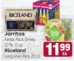 Tony’s Fresh Market Jarritos Fiesta Pack Drinks, 12 Pk, 12 oz, Riceland Long Grain Rice, 20 Lb offer