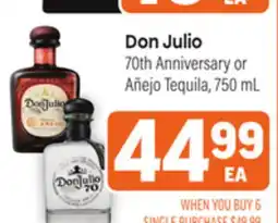 Tony’s Fresh Market Don Julio, 70th Anniversary or Añejo Tequila offer