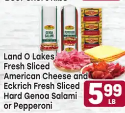 Tony’s Fresh Market Land O Lakes Fresh Sliced American Cheese and Eckrich Fresh Sliced Hard Genoa Salami or Pepperoni offer