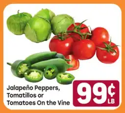 Tony’s Fresh Market Jalapeño Peppers, Tomatillos or Tomatoes On the Vine offer